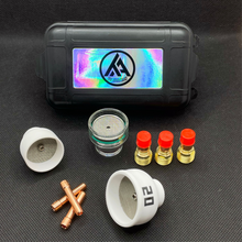 Charger l&#39;image dans la galerie, Pack buses soudure TIG - Buses - buse verre - buses céramique - buses Pyrex - kit soudage - diffuseurs tamis TIG - Torches WP17 - torche WP9 - soudure TIG - soudage
