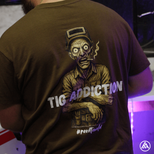 tee shirt - tee shirt à manche courte - teeshirt - tee shirt maron - tee shirt TIG Addiction 